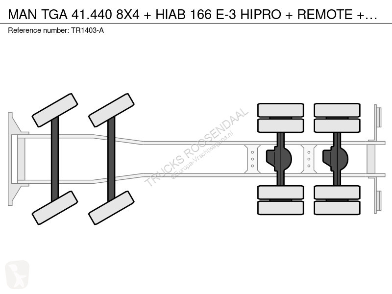 شاحنة MAN 41.440 8X4 + HIAB 166 E-3 HIPRO +...