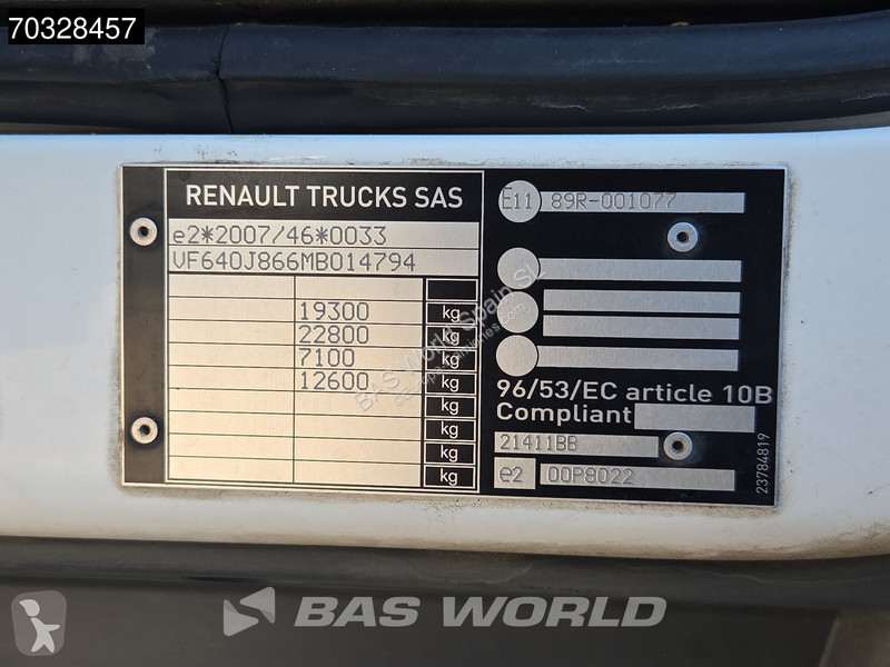 شاحنة Renault D 280 4X2 19t Caja de 8,57m...
