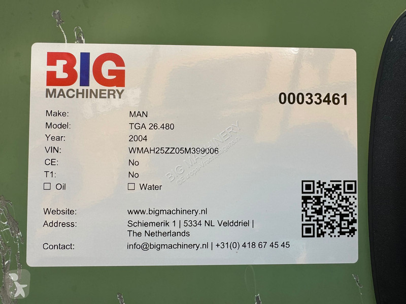 Lastbil MAN TGA tipper + HMF crane