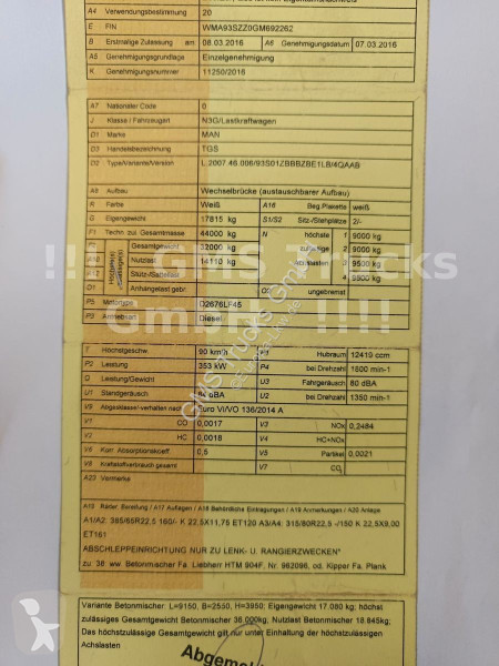 شاحنة MAN 41.480 / 8x6 / 41ton / full Steel /...