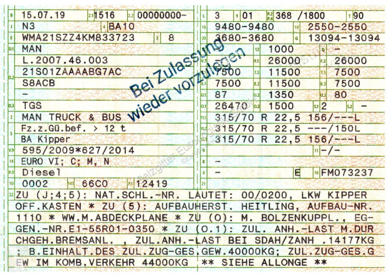 شاحنة MAN 26.500 6x2-4 LL/Intarder/Xenon/Lenkachse