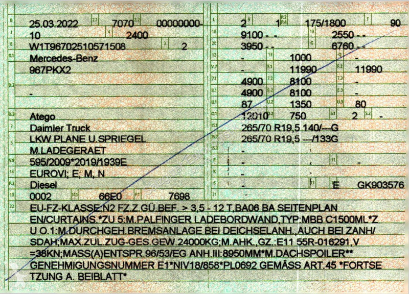 Camion Mercedes 1224 / Euro: 6E | Aluklappen |...