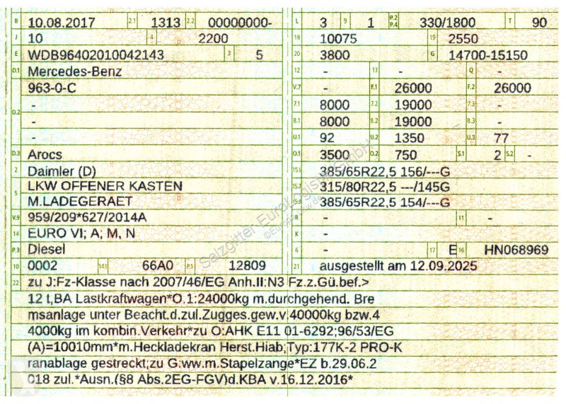 Camión Mercedes 2545 | Lenkachse ! Mit...