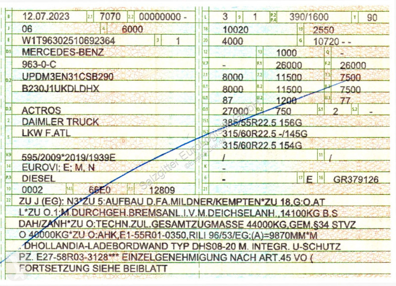 Грузовик Mercedes 2553 | Retarder | Lenkachse |...
