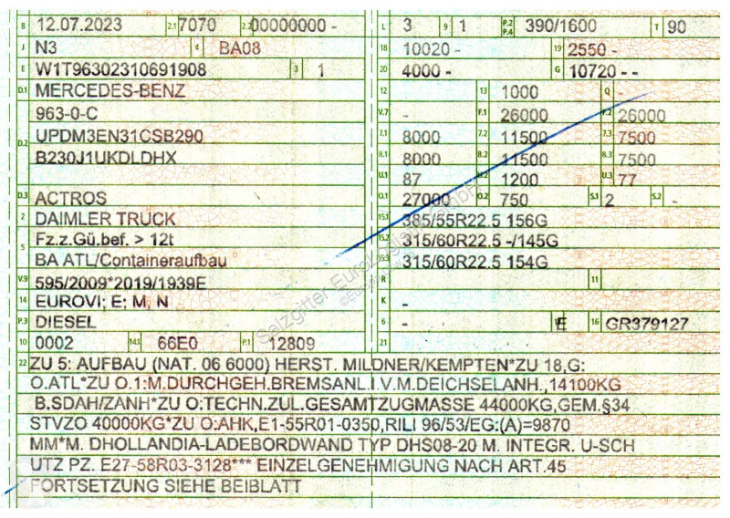 Kamion Mercedes 2553 | 6E | Ret. Lenk . Ldbw I...