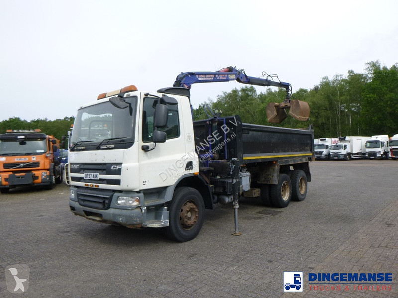 Camion DAF 75310 6x4 RHD tipper + HMF 1144 K-1...