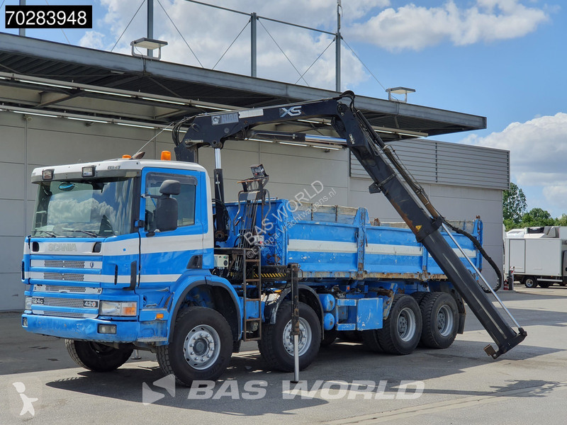 Camion Scania 420 8X4 15m3 tipper Hiab 144...