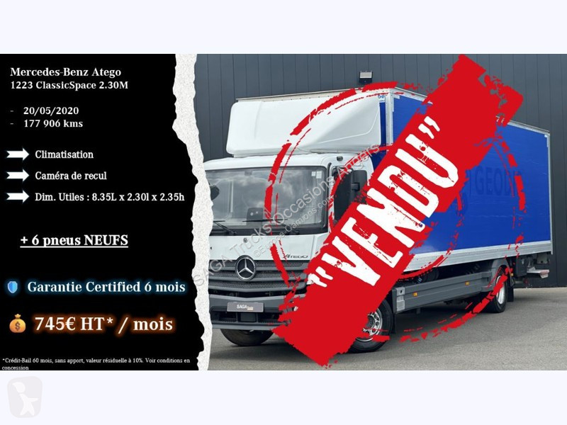 Camion fourgon occasion Mercedes Atego Porteur 4x2 1218 Gazoil