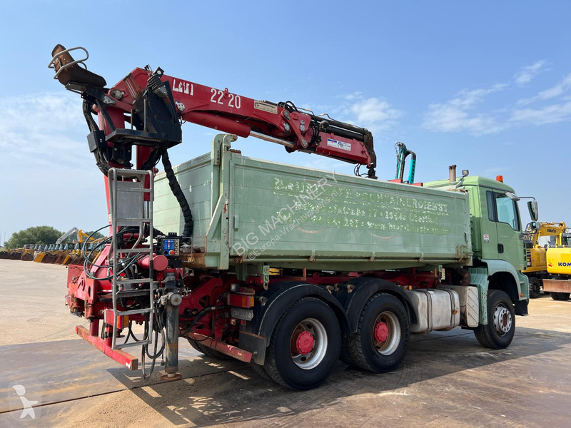 Lastbil MAN TGA tipper + HMF crane