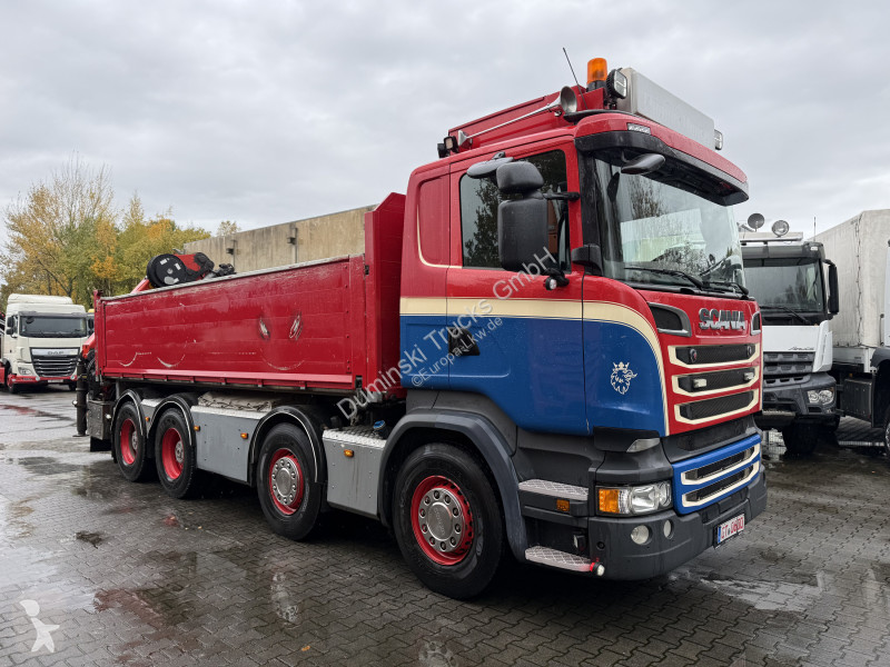 شاحنة Scania R580 V8 8X4 Kipper Kran Palfinger...