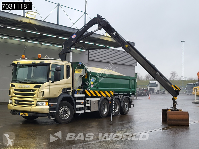 شاحنة Scania P410 P 8X4 N-Truck HMF 1800K3 Kran...