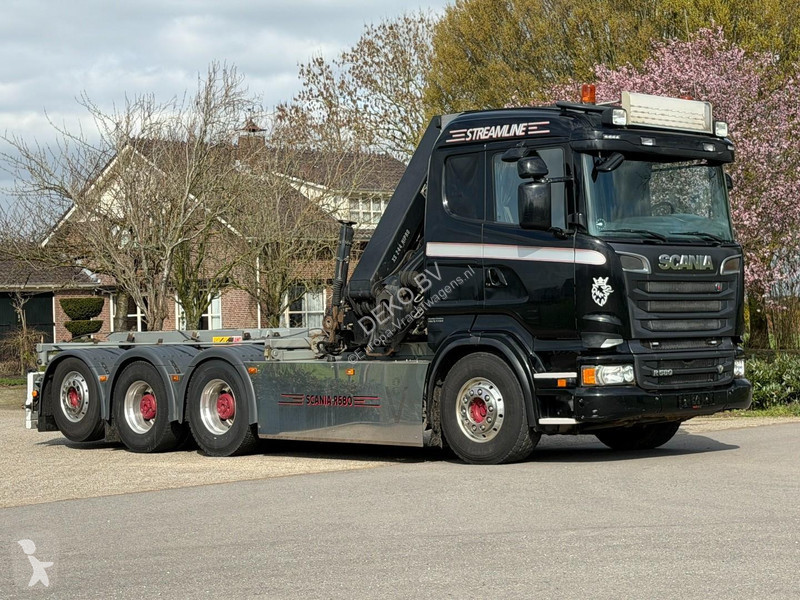 شاحنة Scania R580 V8 8x4 !!TRIPE HIAB 24 TM...