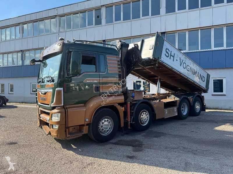 شاحنة MAN 35.480 8X2 KIPPER + HMF 3220-K6 +...