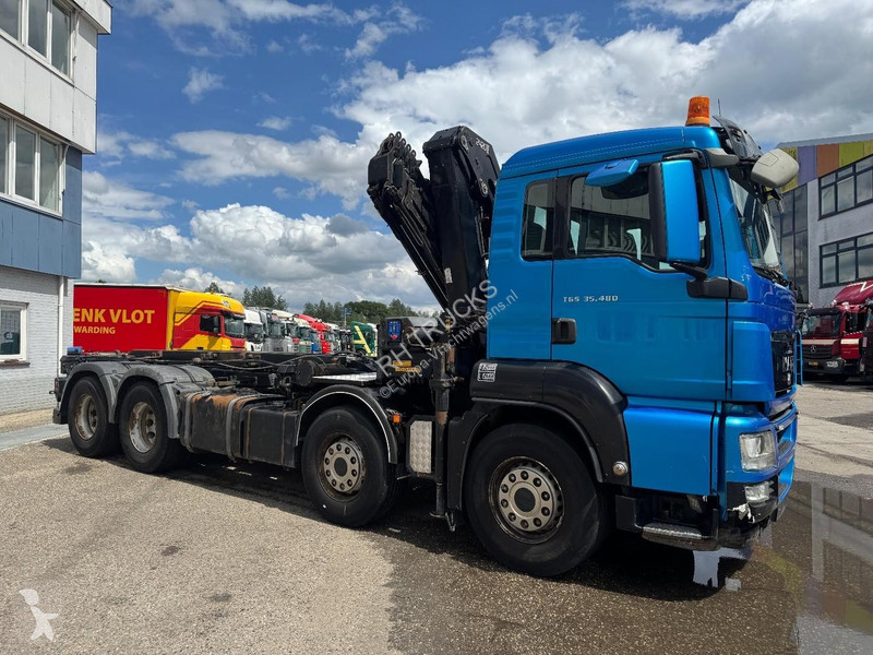 شاحنة MAN 35.480 8X4 + HMF 2420K5 + CABLELIFT +...