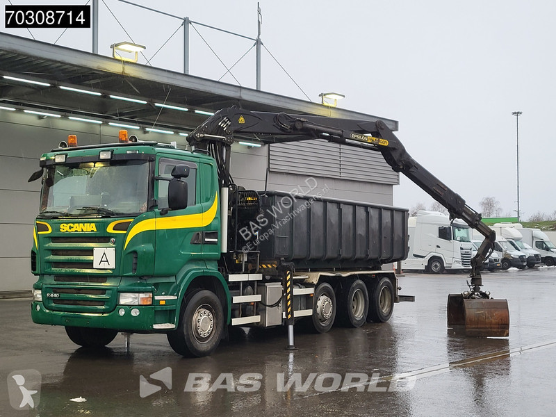 شاحنة Scania R440 8X2 alfinger Q150Z82 Kran...