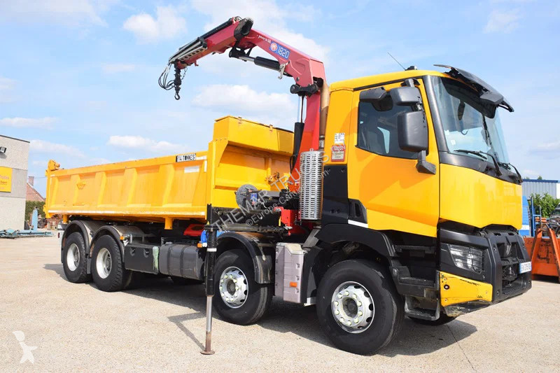 شاحنة Renault C430 Tipper + Crane HMF