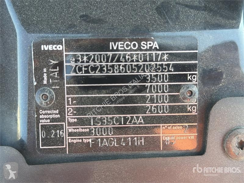 Camión Iveco 35C12 Dump Truck (Inoperable)