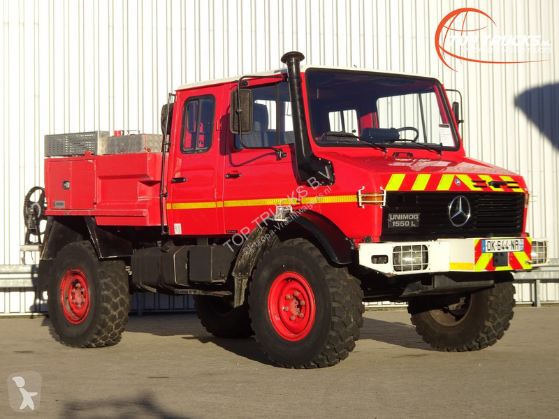 Camion Mercedes Pompieri Unimog 1550l Unimog U1550 L 437 Benz Doppelkabine Sides Ccf00 Ltr Expeditievoertuig Camper 4x4 Gasolio Usato N