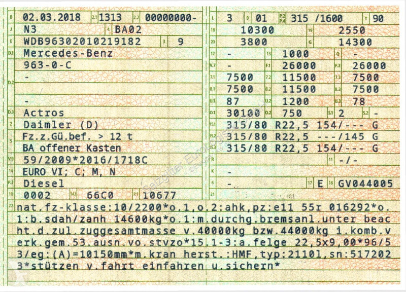 شاحنة Mercedes 2543 /...