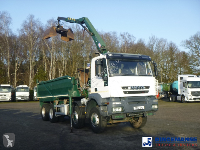 Kamion Iveco AD340T36 8x4 RHD tipper + HMF 1244 Z1