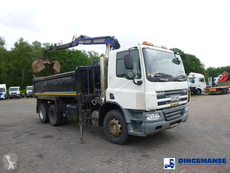 Camion DAF 75310 6x4 RHD tipper + HMF 1144 K-1...