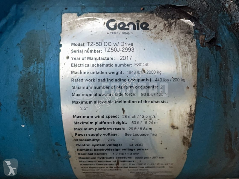 Lastbil Genie TZ-50 DC w/ Drive 17.09 m