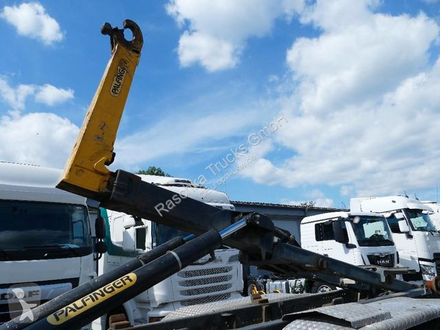 Camion Scania P400 Abrollkipper/Kran PAFINGER*