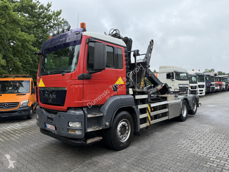 Lastbil MAN TGS 6X2 Haken mit Kran HMF 1643Z