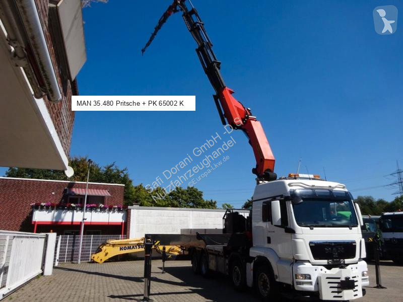 شاحنة MAN 35.480 TGS Pritsche + PK 65002 Kran 8x2