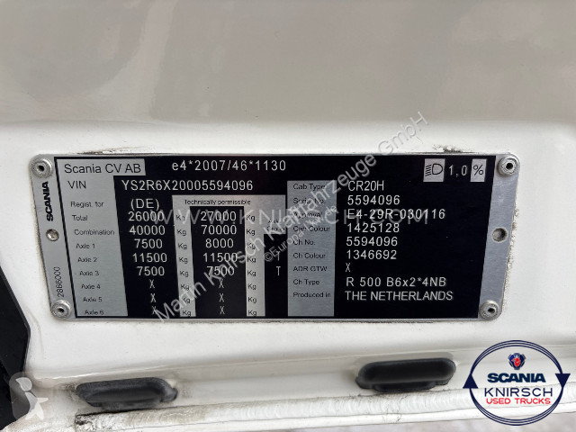 شاحنة Scania R500B6x2*4NB / BDF / VANTEC /...
