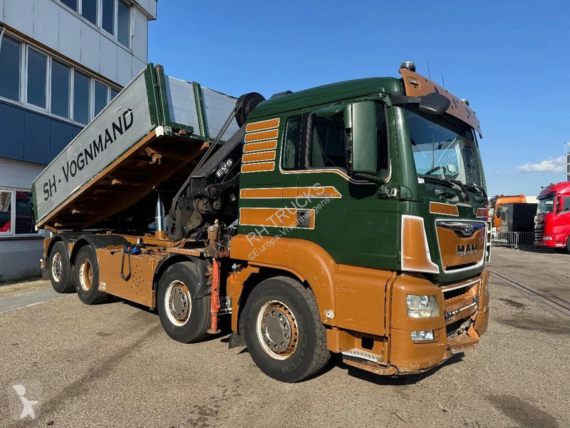 شاحنة MAN 35.480 8X2 KIPPER + HMF 3220-K6 +...