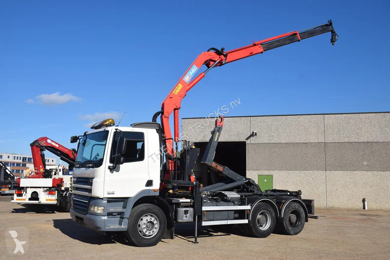 DAF 410 +Hooklift Palift 18t. and HMF crane truck