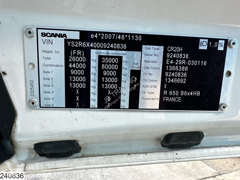 Kamion Scania R 650 6X4, EURO 6, Retarder, TO