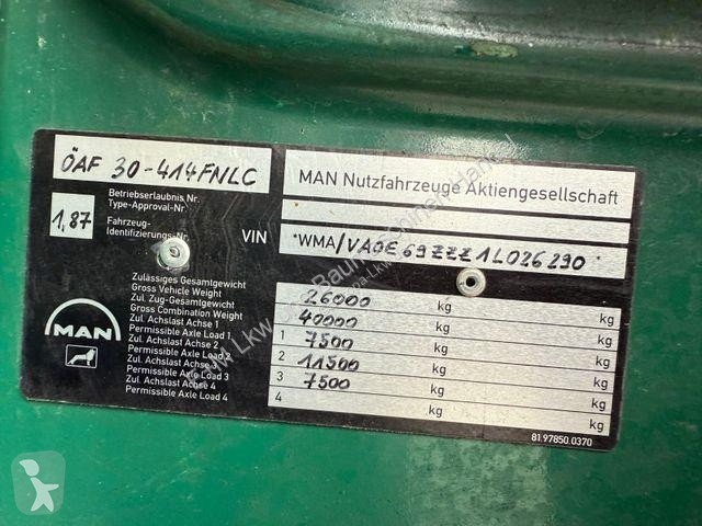 شاحنة MAN ÖAF 30-414 FLNC 6X2 ABROLLK. BLATT...
