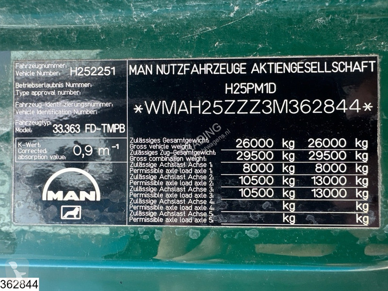 شاحنة MAN 33 360 6x4, 12.000L, Manual, Steel...