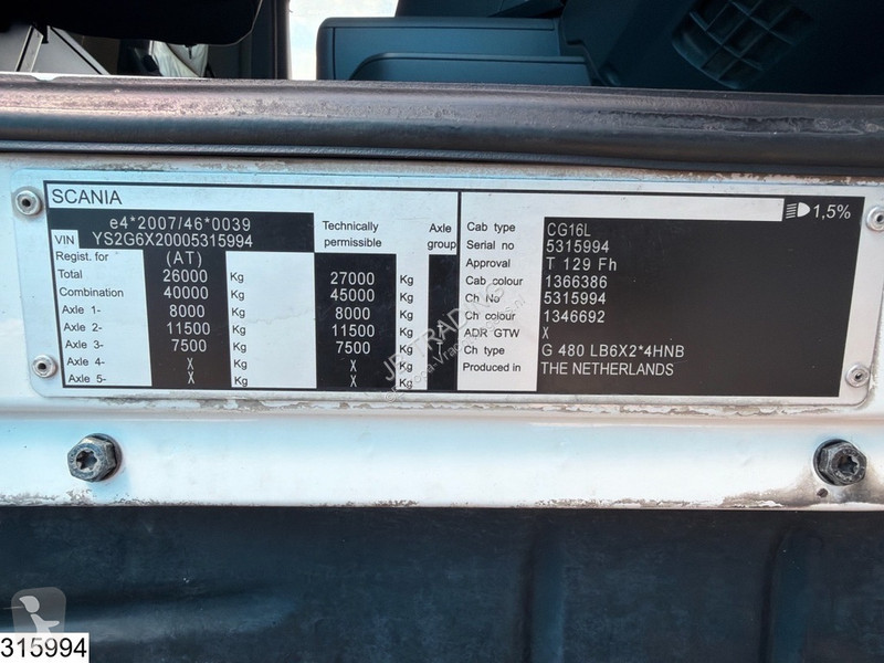 شاحنة Scania G 480 6x2, EURO 5, Retarder, 1...