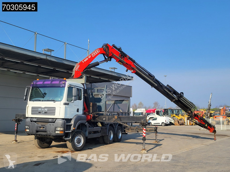 شاحنة MAN 33.350  6X6 Fassi F600 Crane Kran +...