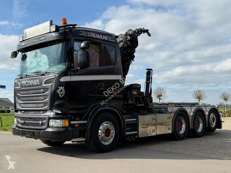 شاحنة Scania R580 V8 8x4 !!TRIPE HIAB 24 TM...