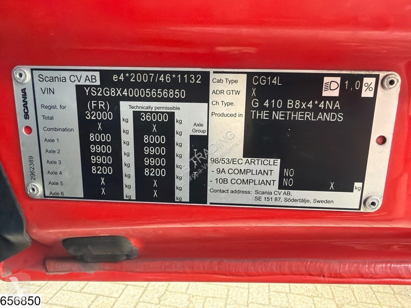 شاحنة Scania 410 XT EURO 6e, CN, 8x4, Retarder,...
