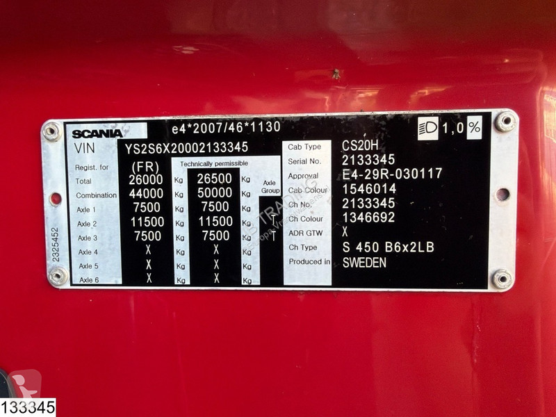 شاحنة Scania S 450 uro 6, retarder, hydraulic...