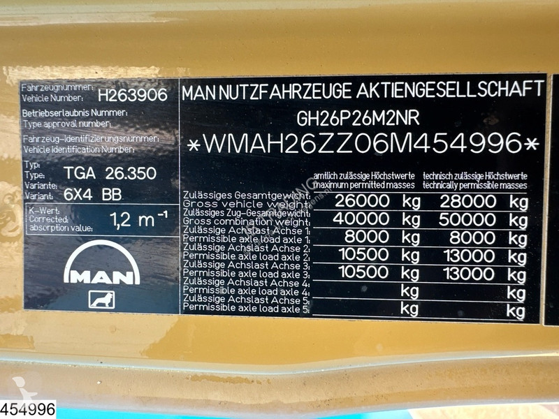 شاحنة MAN 26 350 6x4, Steel suspension, Manual,...