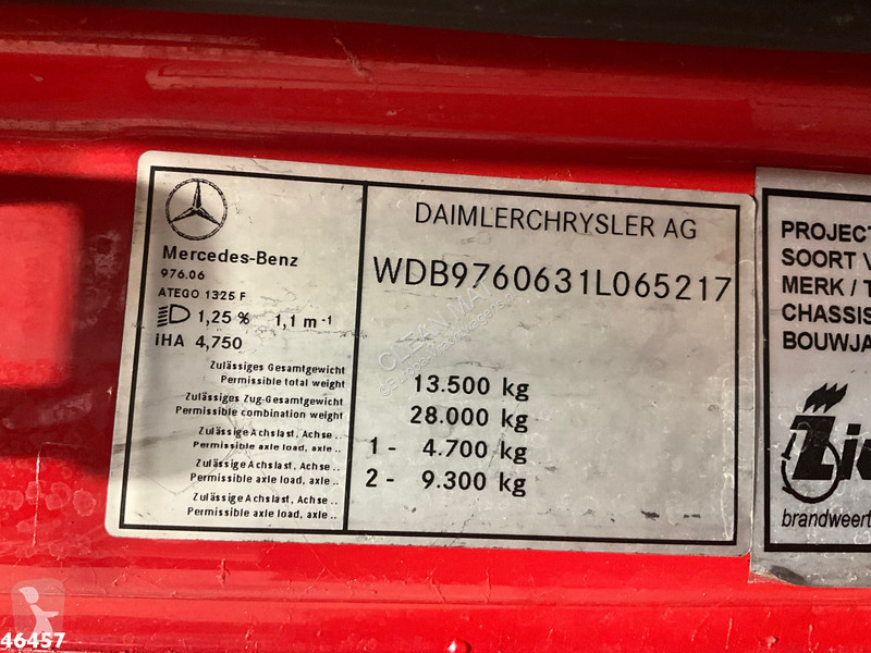 شاحنة Mercedes 1425 ZIEGLER Brandweer /...