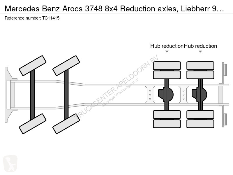 Betonárske zariadenie Mercedes 3748 8x4...