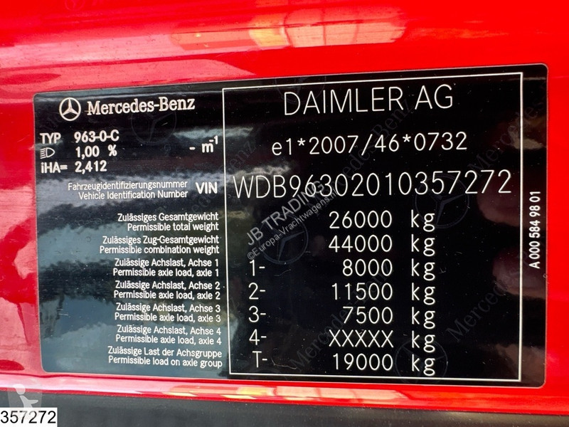 شاحنة Mercedes 2551 6x2, EURO 6, 110 m³,...