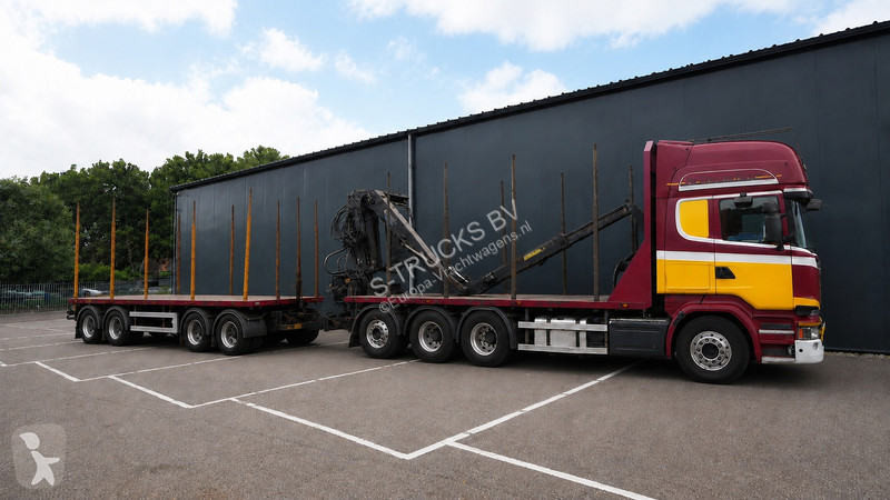 شاحنة Scania R 580 V8 8X4 LOGTRANSPORT COMBI...