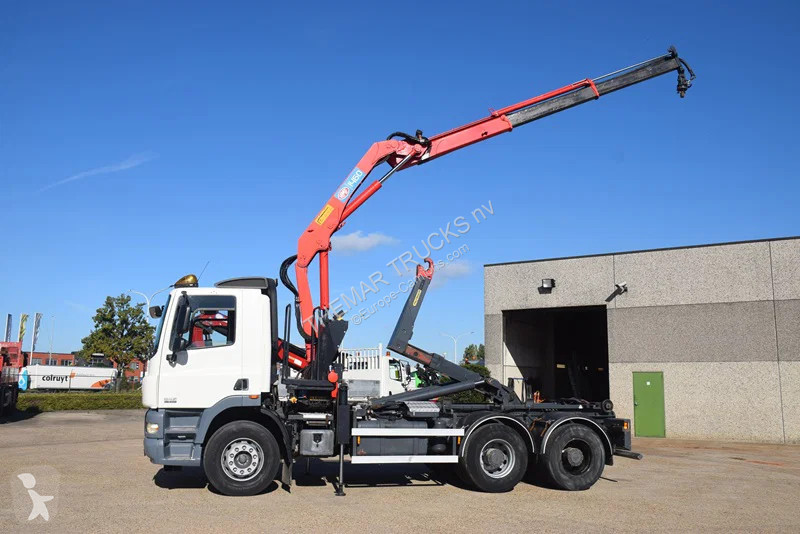 DAF 410 +Hooklift Palift 18t. and HMF crane truck