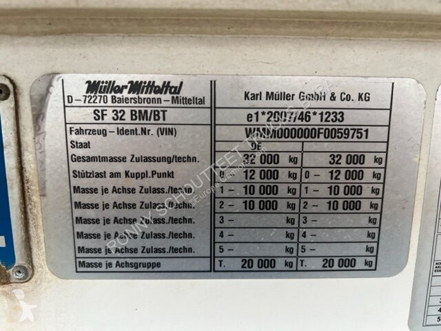 Semirimorchio  MÜLLER MITTELTAL SF32 mit...