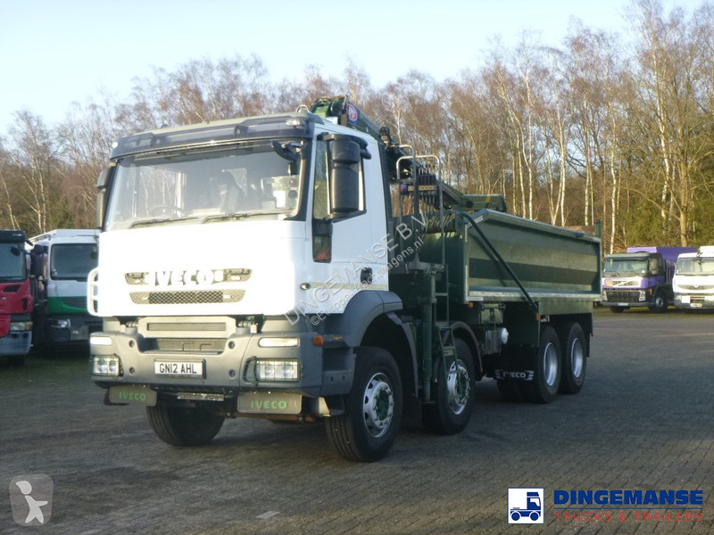 Kamion Iveco AD340T36 8x4 RHD tipper + HMF 1244 Z1