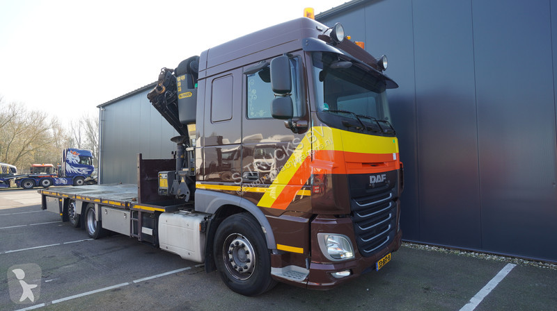 Camion DAF 6X2 FLATBED TRUCK WITH PALFINGER PK...