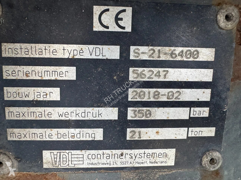 Kamion Volvo 6X2 EURO 6 VDL 21T HOOK